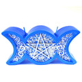 Blue Triple Moon candle
