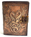 Double Dragon aged looking paper leather w/ latch