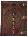 7 Stone leather blank book w/ 3 latch