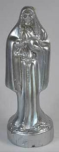 10" Silver Holy Death candle